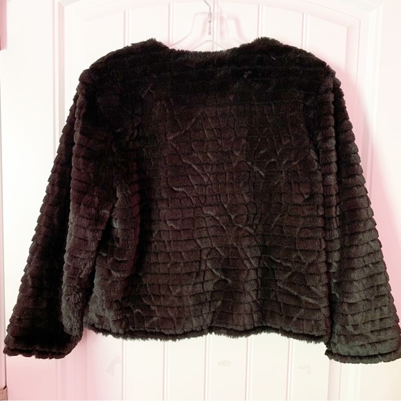 Calvin Klein Black Faux Fur Jacket - Picture 4 of 4